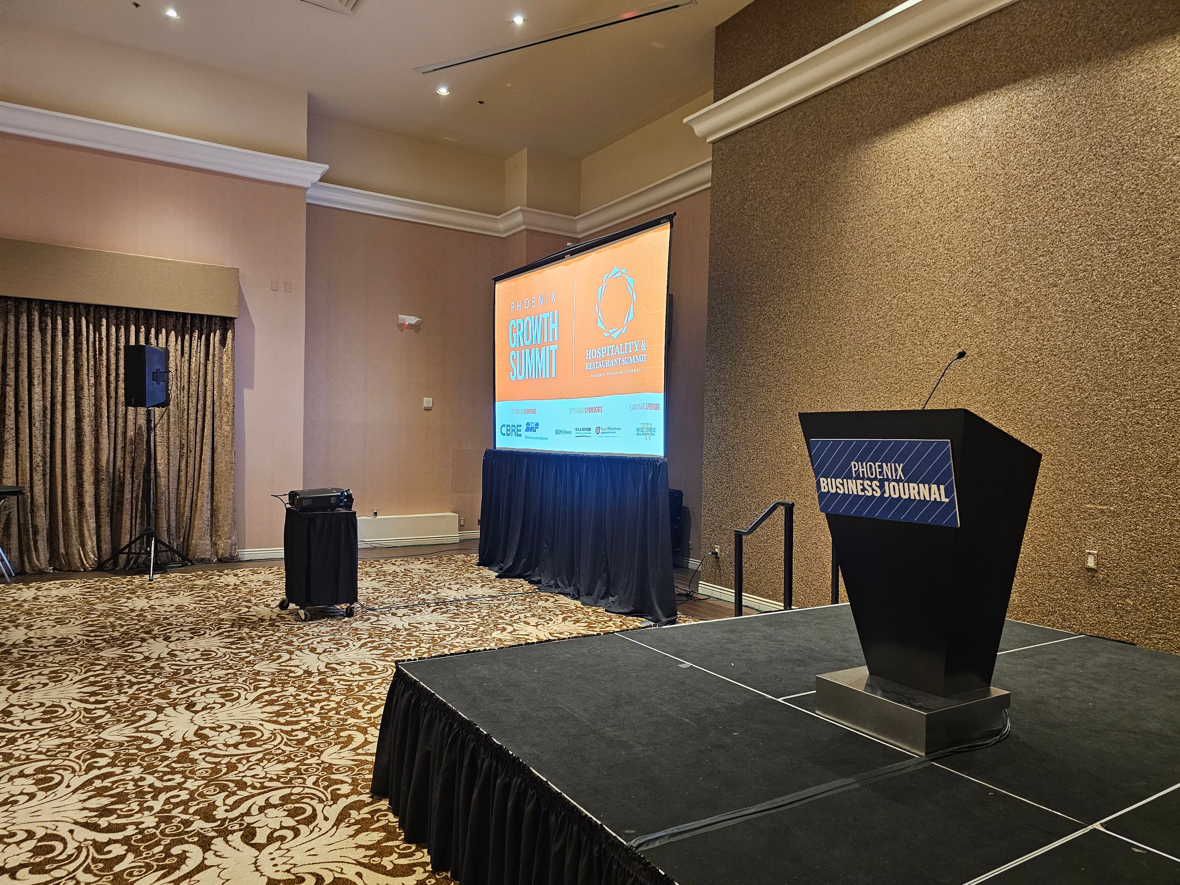 Conference room setup for Phoenix Growth Summit