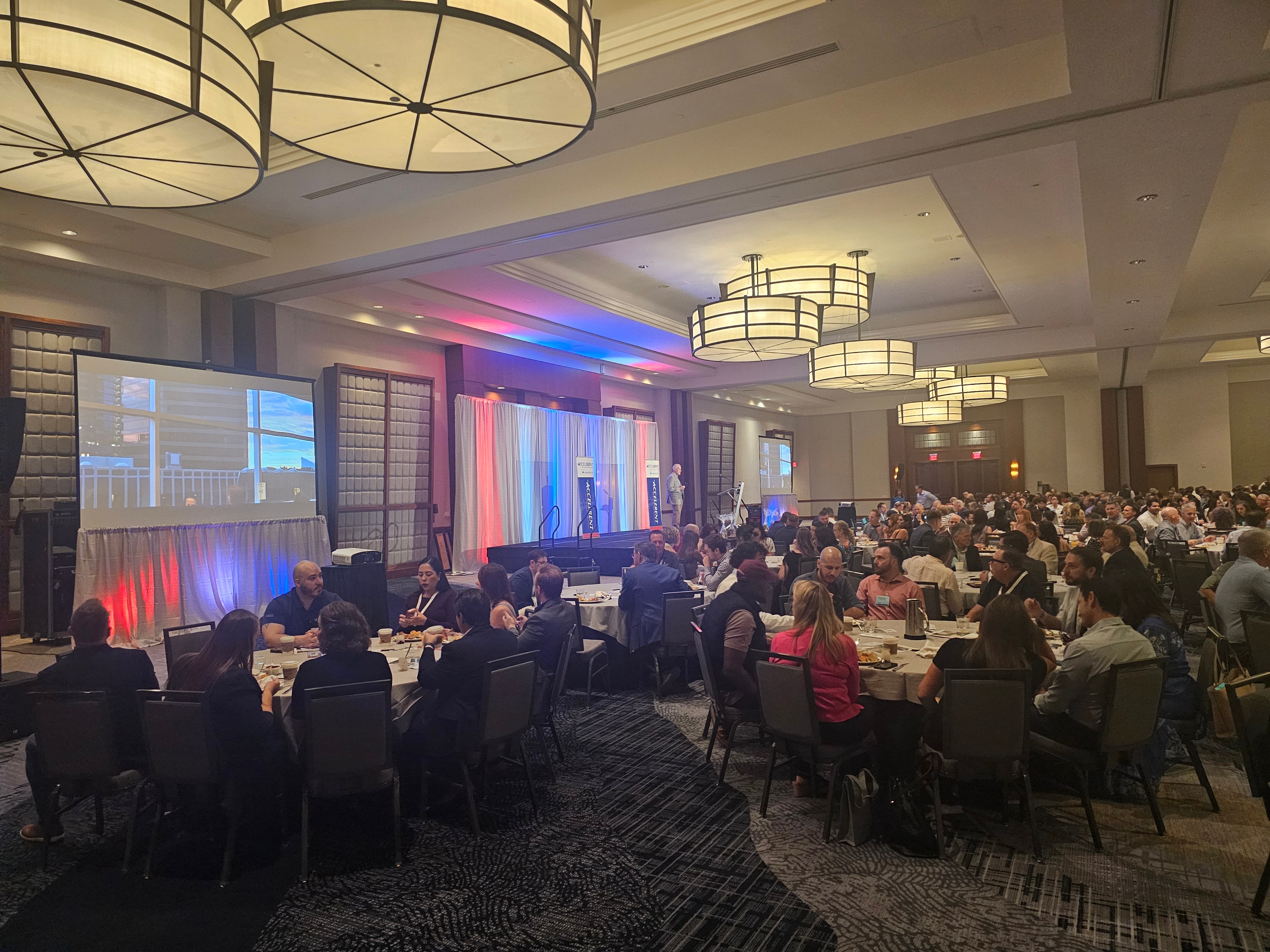 Large conference ballroom dinner event